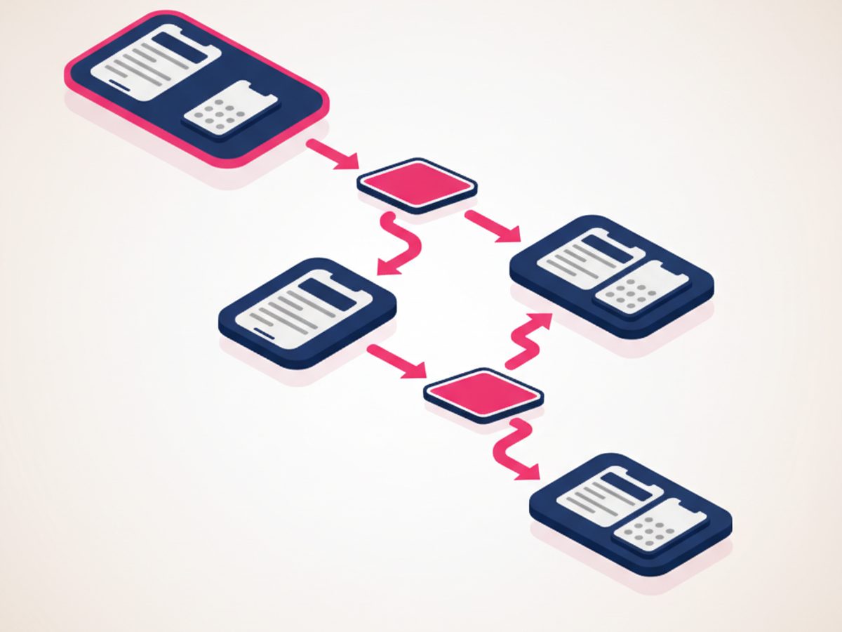 Illustration of a user flow diagram for a digital product